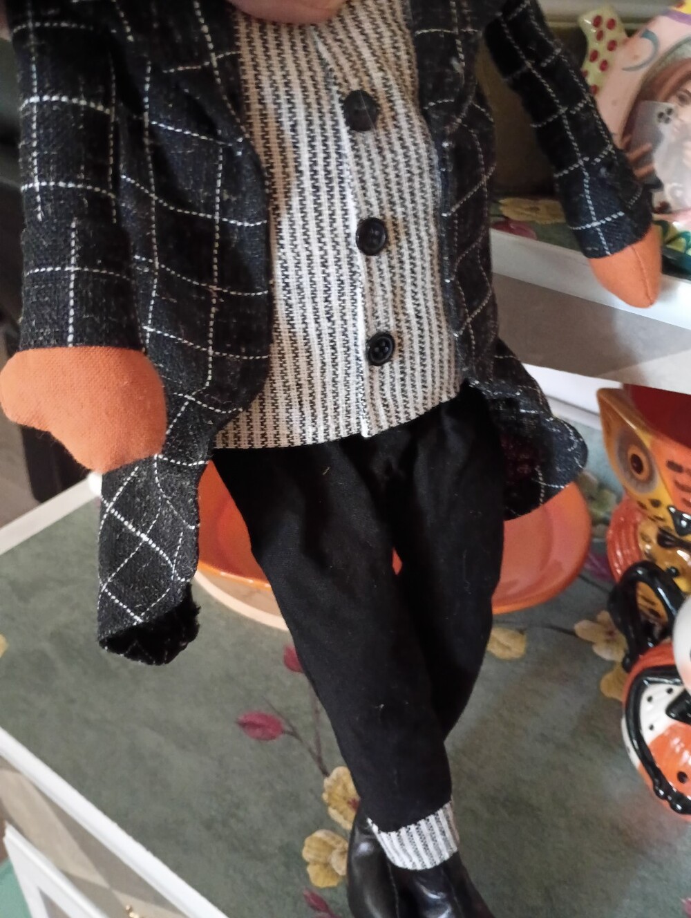fall decor pumpkin Halloween man doll vintage retro - Picture 12 of 16